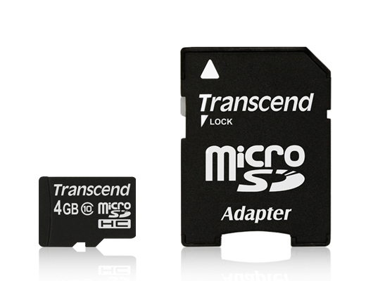 Карта памяти microSDHC 4 Гб Transcend Сlass 10
