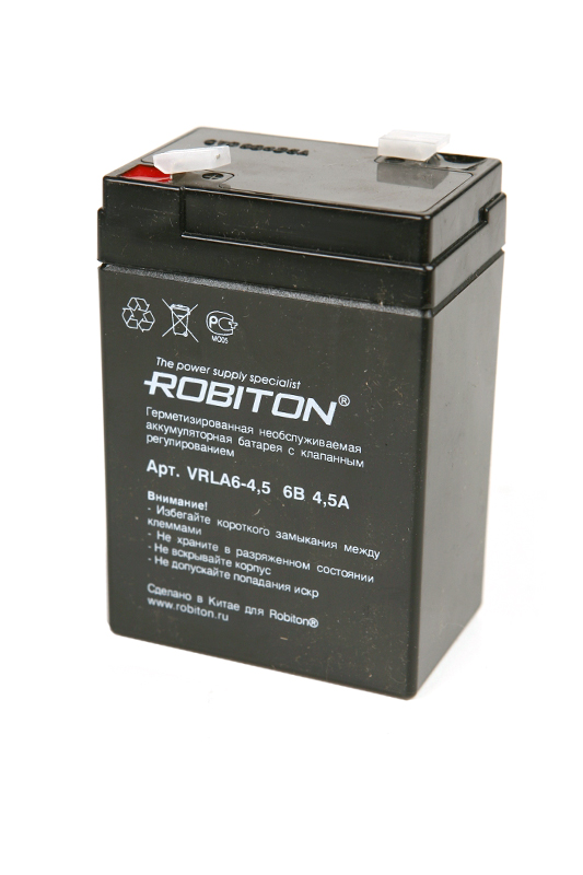Аккумулятор свинцово-кислотный ROBITON VRLA 6-4.5 , 6В 4.5 Aч