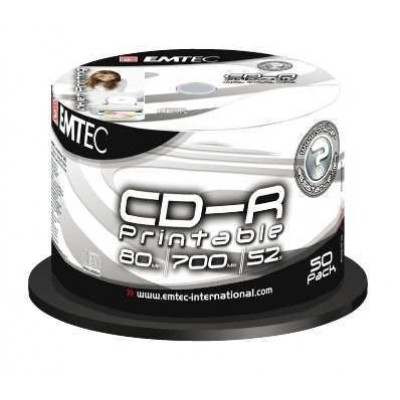 CD-R диск EMTEC 52x - printable. 700 Мб / 80 мин, Cakebox CD-R диск EMTEC 52x - printable. 700 Мб / 80 мин, Cakebox