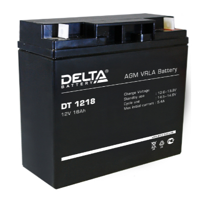 Аккумулятор свинцово-кислотный DELTA DT 1218, 12В 18.0 Aч