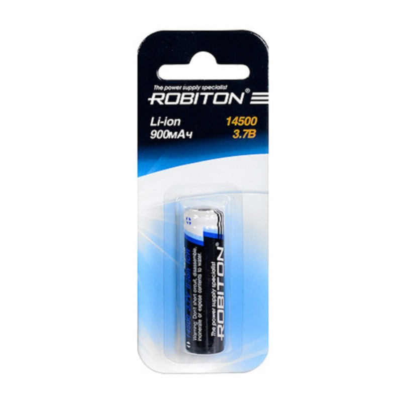 Аккумулятор Li-Ion 14500 (AA) 3.7В 900 mAh ROBITON c защитой Аккумулятор Li-Ion 14500 (AA) 3.7В 900 mAh ROBITON c защитой