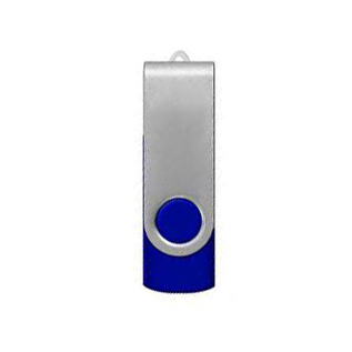 Флэш-диск 4 Гб SWIVEL, синий пластмассовый корпус, металлическая скоба