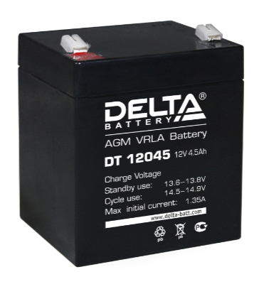Аккумулятор свинцово-кислотный DELTA DT 12045, 12В 4.5 Aч