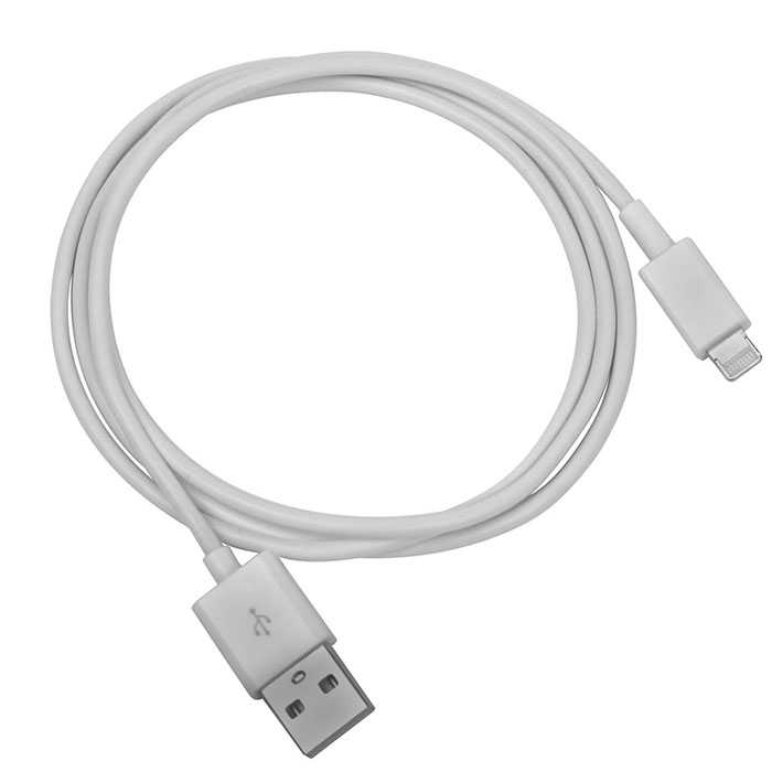 Кабель для Apple iPad, iPhone 8-pin (Lightning) -> USB, 1.0 м, 2,0А белый