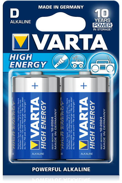 Батарейка щелочная D (LR20) VARTA ''HIGH ENERGY''