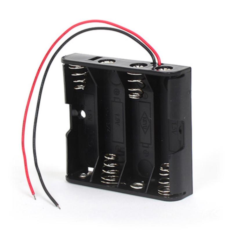 Батарейный отсек для батарей и аккумуляторов типа AA на 4 шт c проводами ROBITON [Bh4xAA]
