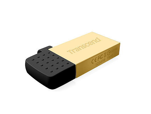 Флэш-диск 16 Гб Transcend JetFlash 380 (USB/microUSB), золотистый корпус