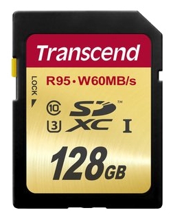   SDXC / Secure Digital eXtended Capacity 128  Transcend lass 10  UHS-1 U-3