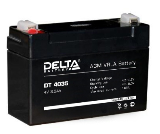 Аккумулятор свинцово-кислотный DELTA DT 4035 , 4В 3.5 Aч