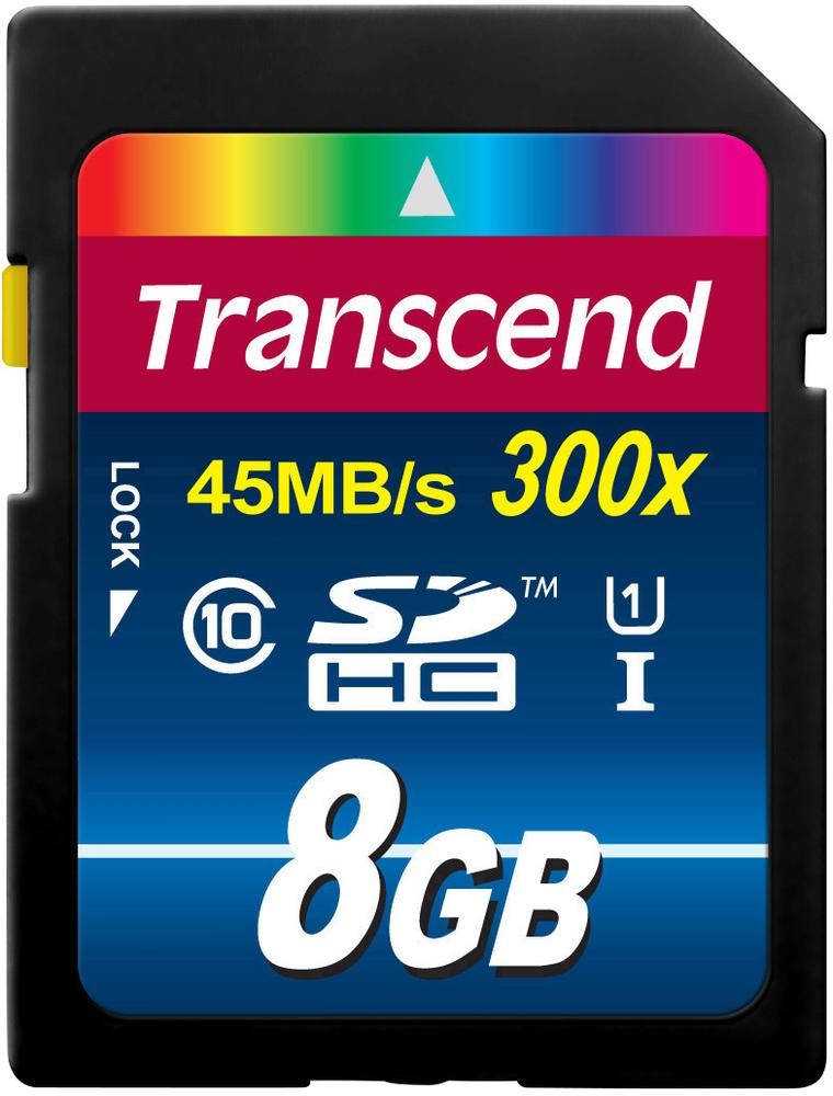   SDHC / Secure Digital High Capacity 8 Transcend lass 10  UHS1 ''400x'' ''Premium''