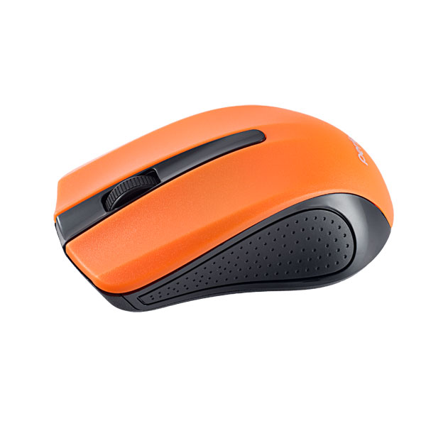 Мышь оптическая беспроводная 3-ех кнопочная USB Perfeo PF-353, корпус черно-оранжевый