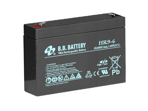 Аккумулятор свинцово-кислотный BB HR9-6, 6В 9.0 Aч