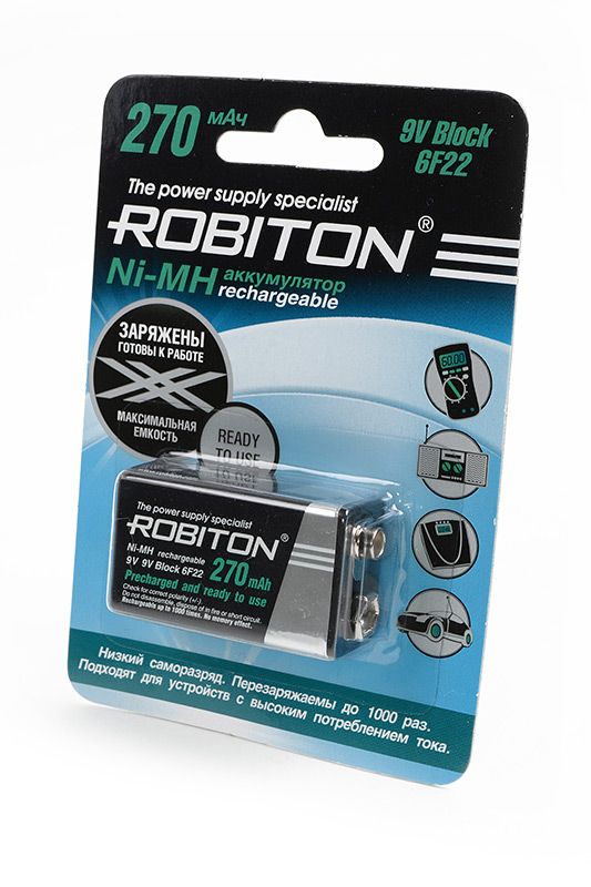  6F22 270 mAh '''',Ni-MH  ROBITON