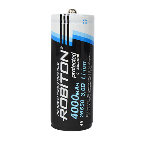Аккумулятор Li-Ion 26650 3.7В 4000 mAh ROBITON c защитой Аккумулятор Li-Ion 26650 3.7В 4000 mAh ROBITON c защитой