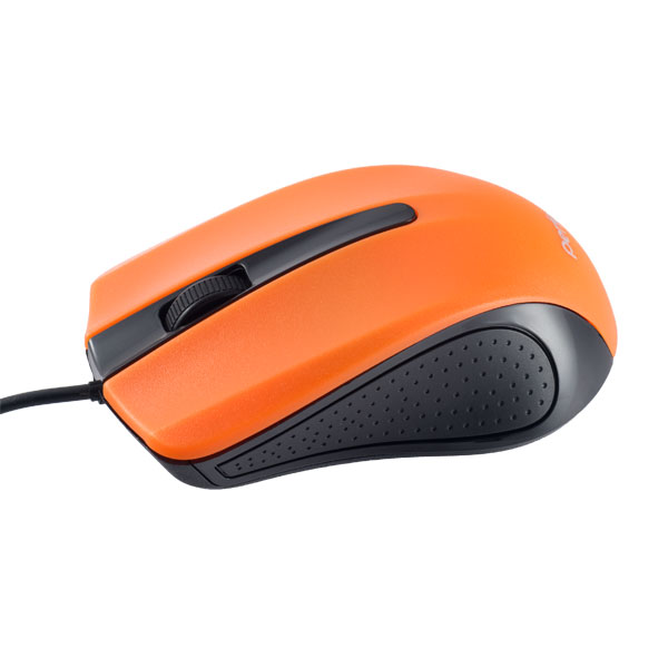 Мышь оптическая проводная 3-ех кнопочная USB Perfeo PF-353, корпус черно-оранжевый