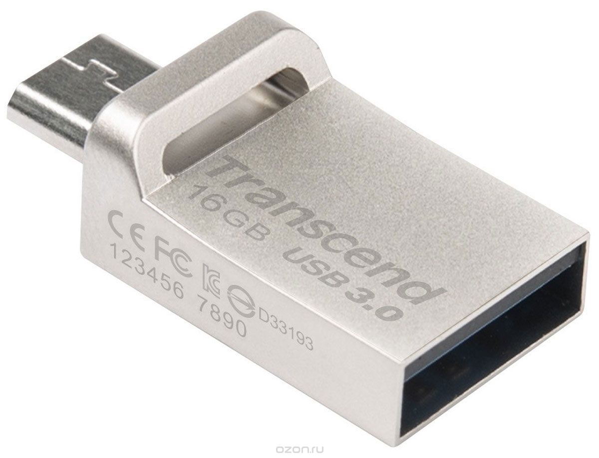- 16  Transcend JetFlash 880S, USB 3.0 / microUSB 2.0 (OTG), 