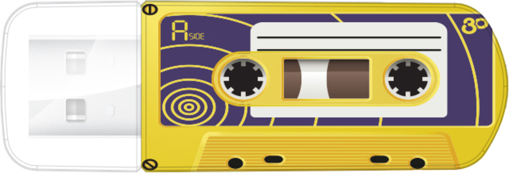 Флэш-диск 16 Гб Verbatim ''Cassete Edition'' желтый цвет