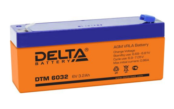 Аккумулятор свинцово-кислотный DTM 6032 , 6В 3.2 Aч
