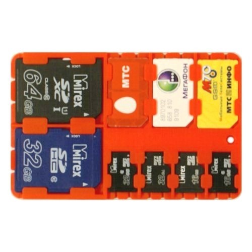 Держатель для карт памяти SD, microSD и SIM карт SD-SIM Holder, красный Держатель для карт памяти SD, microSD и SIM карт SD-SIM Holder, красный