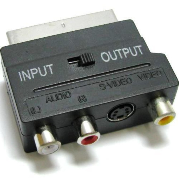 Переходник-адаптер SCART на 3 RCA + S-Video