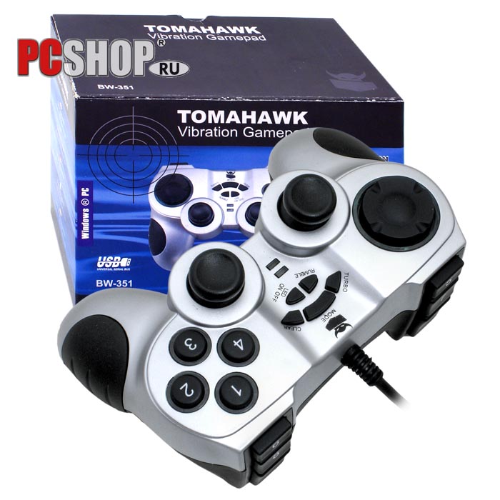 Геймпад с эффектом вибрации Black Warrior BW-351 Tomahawk, 12 кнопок, подсветка, 2 мини-стика, usb Геймпад с эффектом вибрации Black Warrior BW-351 Tomahawk, 12 кнопок, подсветка, 2 мини-стика, usb