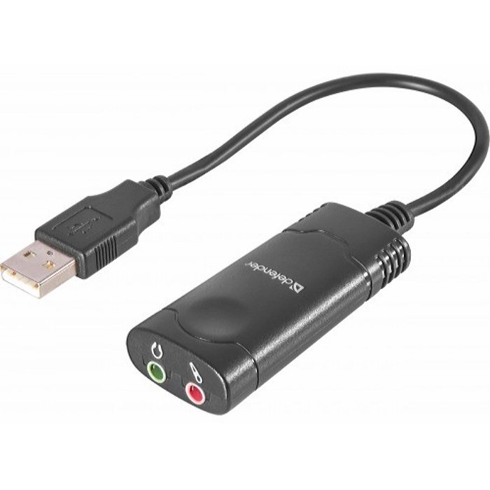 USB аудио, внешняя звуковая карта Defender Headset Adapter, стерео, 3.5мм разъемы для микрофона и наушников,