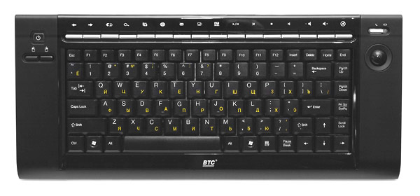 Клавиатура беспроводная BTC 9039ARF III - трекбол, 16 дополнительных клавиш