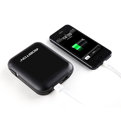 Внешний USB аккумулятор ROBITON Li10.4-W 10400 mAh для портативной техники, черный Внешний USB аккумулятор ROBITON Li10.4-W 10400 mAh для портативной техники, черный