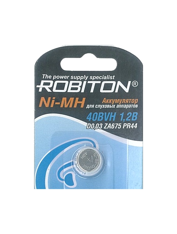 Аккумулятор NiMH дисковый, 1.2В 40 mAh, ROBITON 40BVH