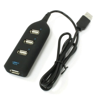 USB хаб (разветвитель) на 4 порта USB 2.0 ORIENT TA-100N, кабель 0.7м