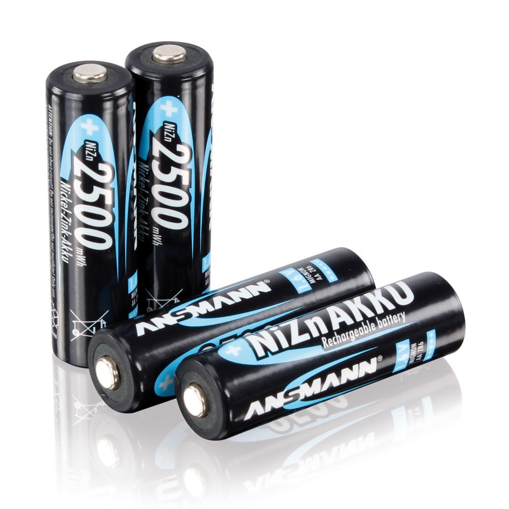Аккумулятор (АА) 1500 mAh (2500 mWh), 1.6В Ni-Zn ANSMANN Аккумулятор (АА) 1500 mAh (2500 mWh), 1.6В Ni-Zn ANSMANN