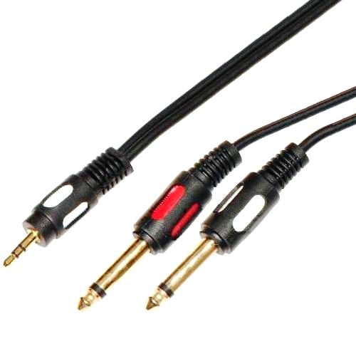   2 Jack(6.3 mm)    -> miniJack (3.5 mm)  , 3.0 