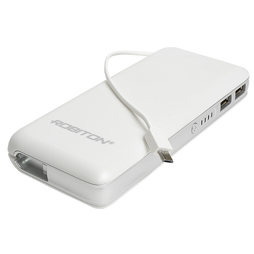 Внешний USB аккумулятор (PowerBank) ROBITON Li14-K 14000 mAh для портативной техники, белый