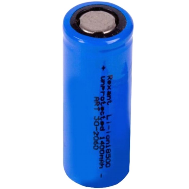 Аккумулятор Li-Ion 18500 (18505) 3.7В 1400 mAh REXANT без платы защиты Аккумулятор Li-Ion 18500 (18505) 3.7В 1400 mAh REXANT без платы защиты