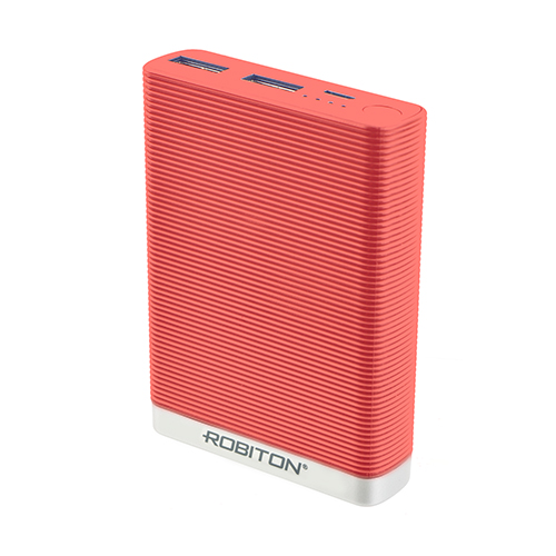 Внешний USB аккумулятор (PowerBank) ROBITON Li13.4-R 13400 mAh для портативной техники, красный