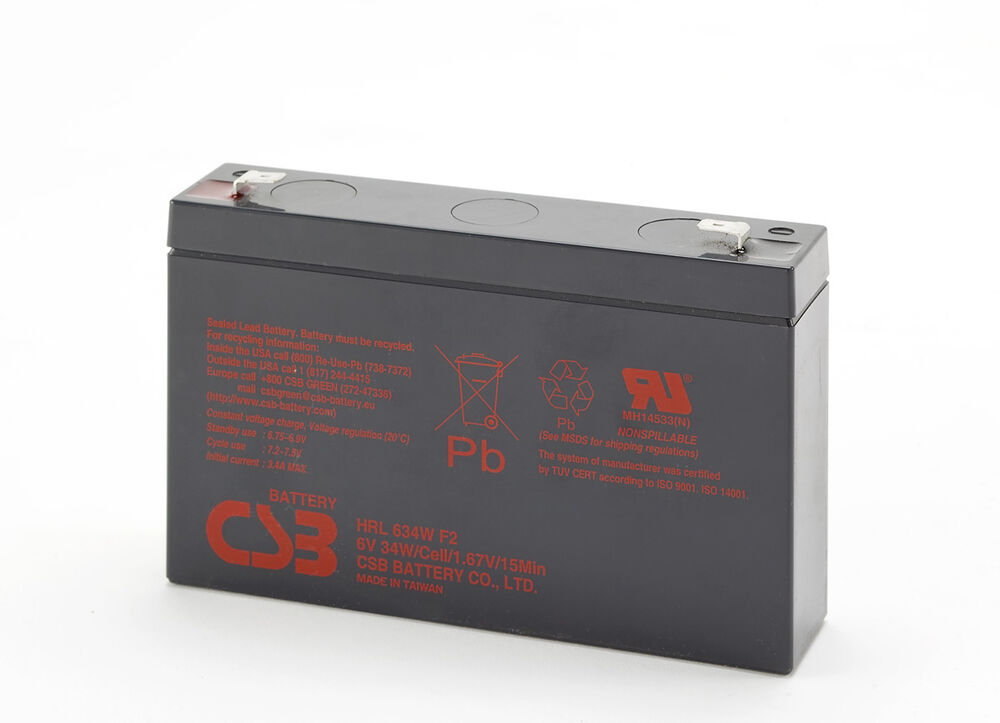 Аккумулятор свинцово-кислотный CSB HRL634W , 6В (34W)