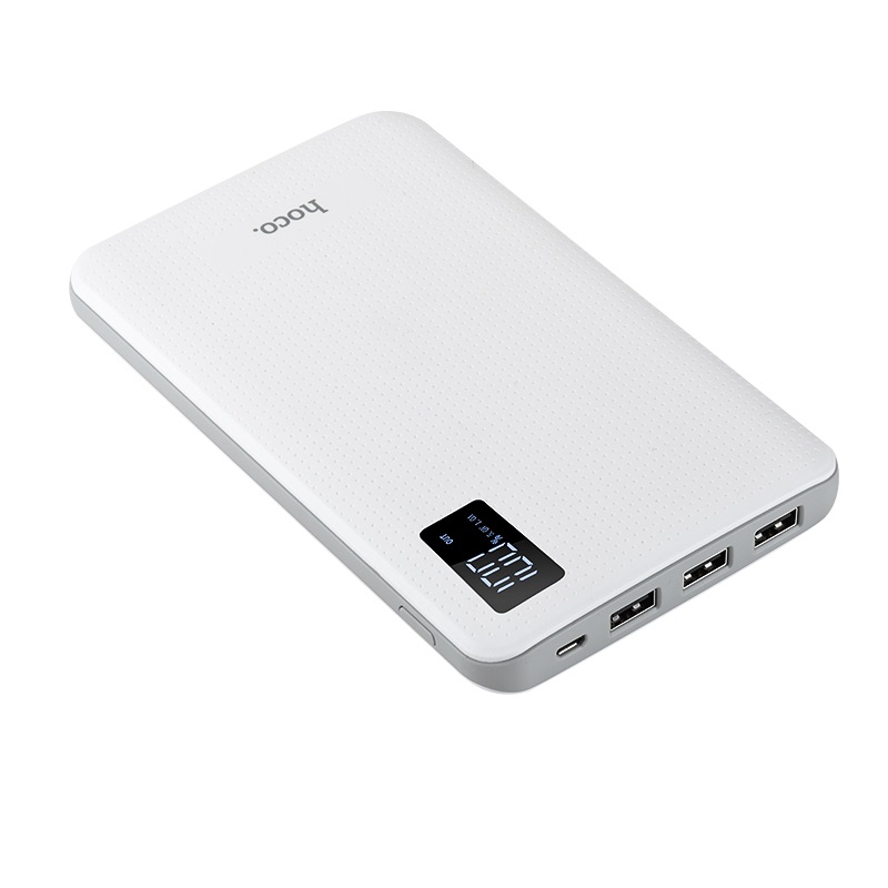 Внешний USB аккумулятор (PowerBank) HOCO B-24 Pawker 30000 mAh для портативной техники, белый, 3 порта, индикатор заряда Внешний USB аккумулятор (PowerBank) HOCO B-24 Pawker 30000 mAh для портативной техники, белый, 3 порта, индикатор заряда