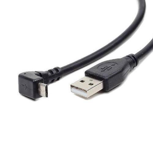 Кабель USB 2.0  A -> microUSB, угловой, 1.8 м, черный