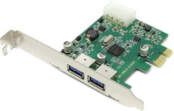 PCI-E USB3.0 контроллер 2 внешних порта USB Orient NC-3U2PE чипсет NEC D720200, разъём доп-питания