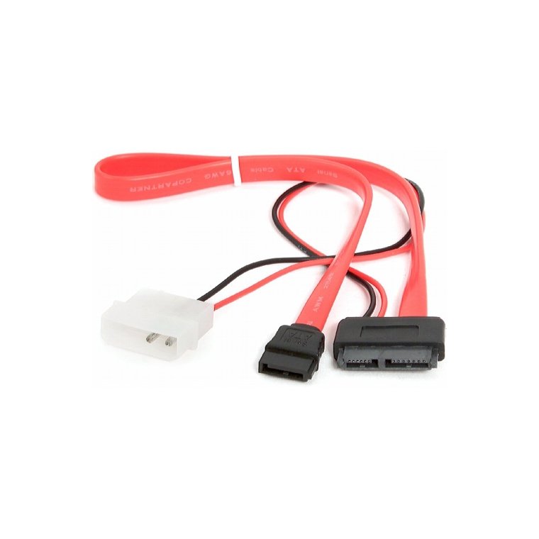 Кабель интерфейсный mini SATA на Molex плюс SATA (SATA SlimLine cable)), 6pin + 7pin, питание 0.3м data 0.35метра