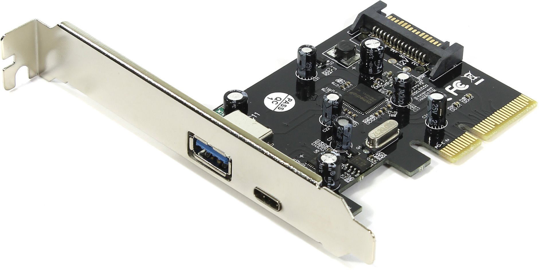 PCI-E контроллер USB Type-C (1 порт) + USB 3.1 (1 порт) ORIENT AM-31U2PE-AC