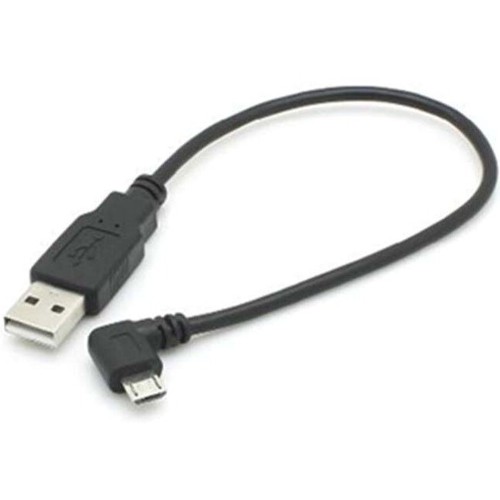 Кабель USB 2.0  A -> microUSB, угловой, 0.5 м, черный