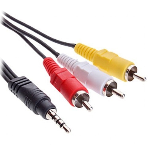 Аудио/видео кабель RCA x 3  -> miniJack(3.5mm) 4-ех контактный для видеокамер , 1.0 м