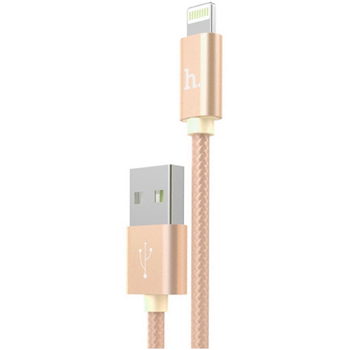 Кабель для Apple iPad, iPhone 8-pin (Lightning) -> USB, в тканевой оплетке 1.0 м, ток до 2.0 A
