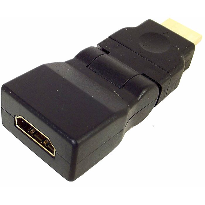 Переходник HDMI-f - HDMI-m, поворотный 0-180 градусов, 1 плоскость поворота