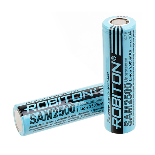 Аккумулятор Li-Ion IMR 18650 3.7В 2500 mAh ROBITON (SAMSUNG) Аккумулятор Li-Ion IMR 18650 3.7В 2500 mAh ROBITON (SAMSUNG)