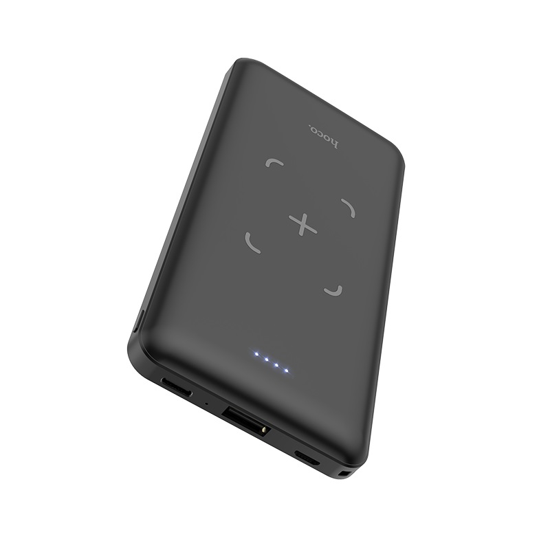 Внешний USB аккумулятор (PowerBank) Hoco J50 Surf 10000 mAh для портативной техники, 2A, беспроводная зарядка, черный цвет