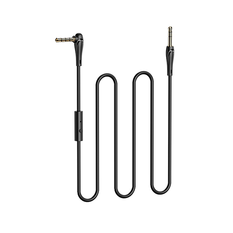 Гарнитурный кабель miniJack штекер (4 контактный)- штекер (3-ех контактный), 1.0 м , микрофон, кнопка управления