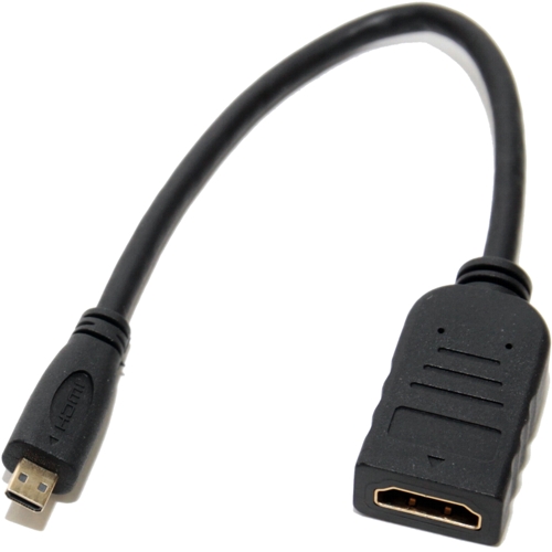 Кабель-переходник HDMI-f (гнездо) - microHDMI-m (штекер), 0,15м