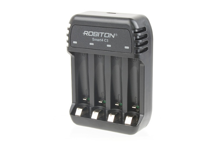 Зарядное устройство для NiMH/NiZn аккумуляторов AA/AAA ROBITON Smart4 C3 Зарядное устройство для NiMH/NiZn аккумуляторов AA/AAA ROBITON Smart4 C3